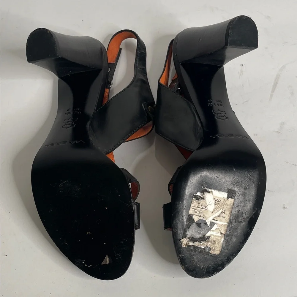 Via Spiga Black Open-Toe Heels